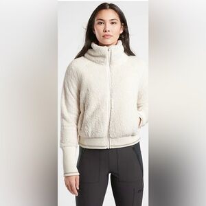 Athleta Cream Tugga Sherpa Zip-Up Jacket